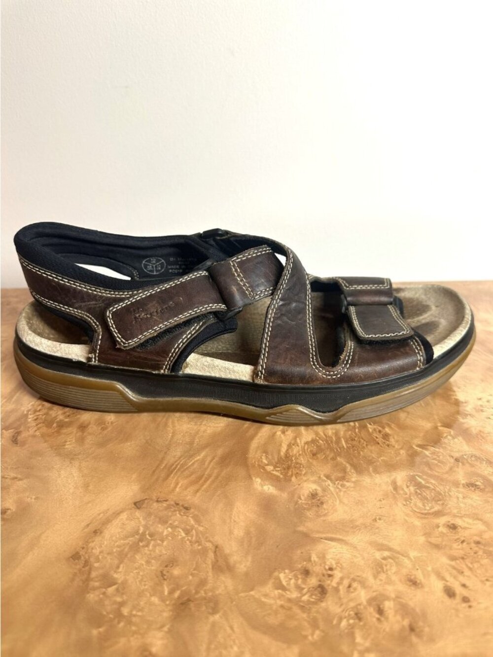 Dr. Martens Men's Brown Leather Comfort Sandals Adjustable Lug Sole Size 11